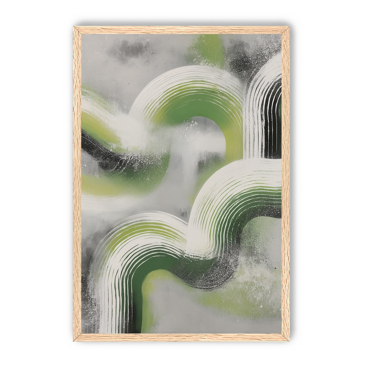 White arcs in green haze