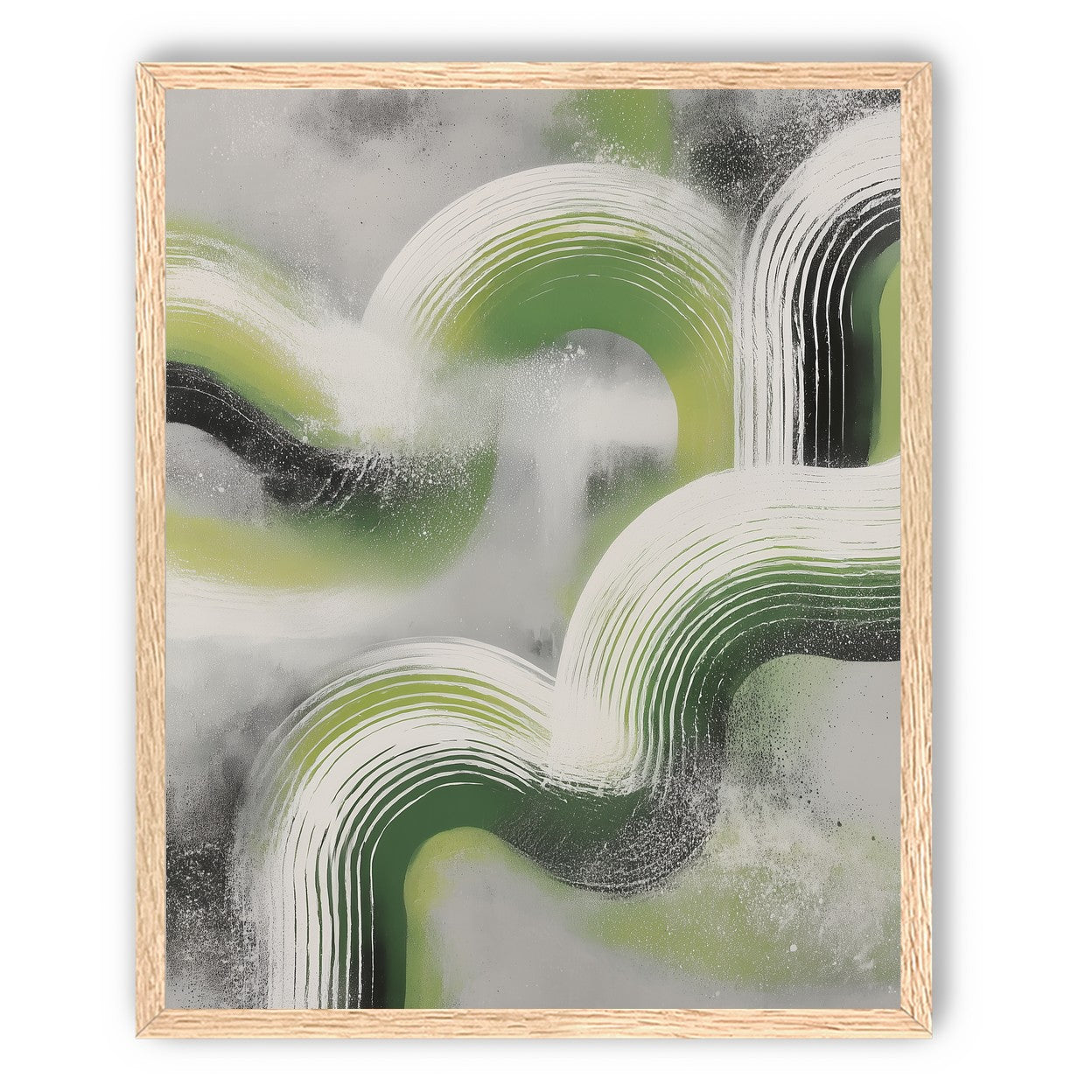 White arcs in green haze