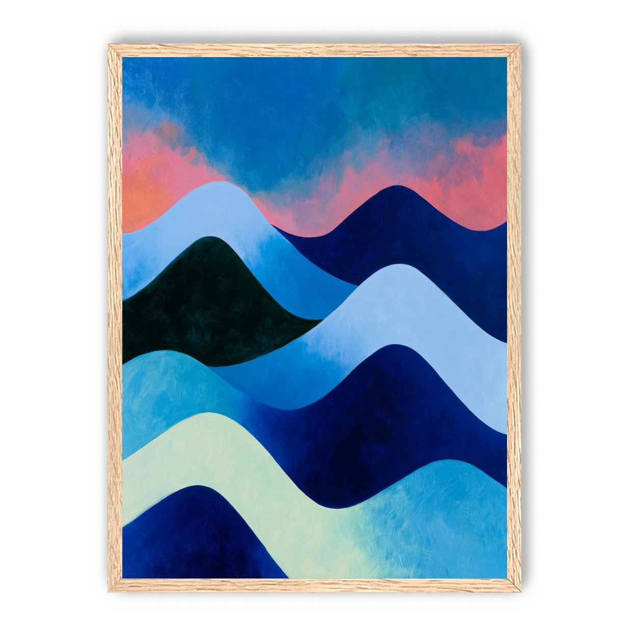 Layered blue hills at dusk