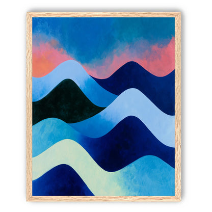 Layered blue hills at dusk