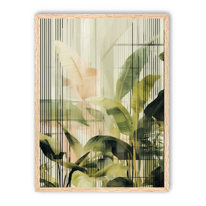 Green leaves in peach light