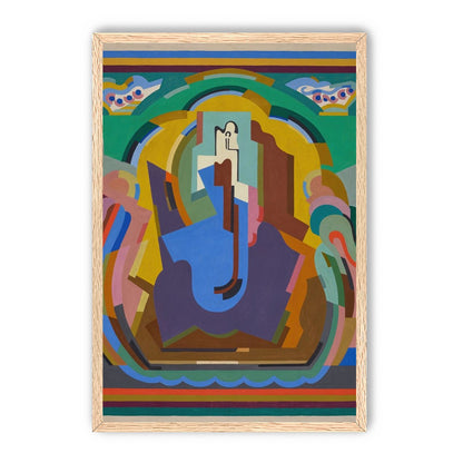 A figure under painted arches