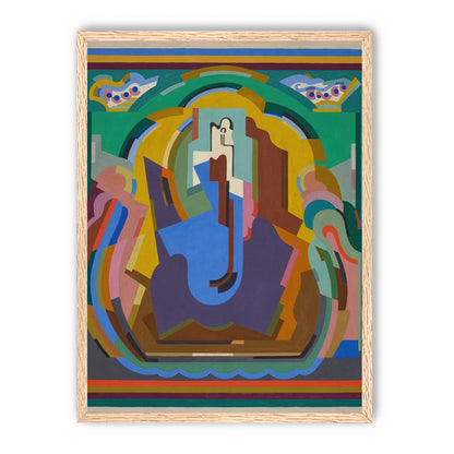 A figure under painted arches