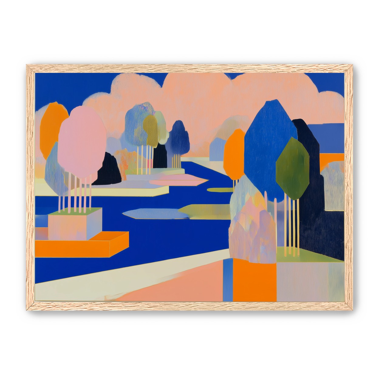 Trees among the blue bends