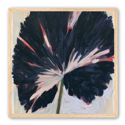 Dark petals across pale ground