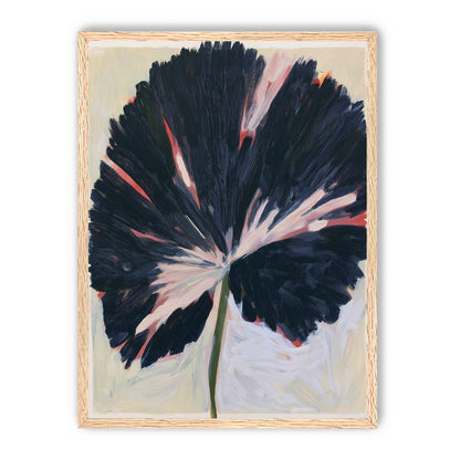 Dark petals across pale ground