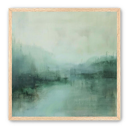 Misty harbor with boats