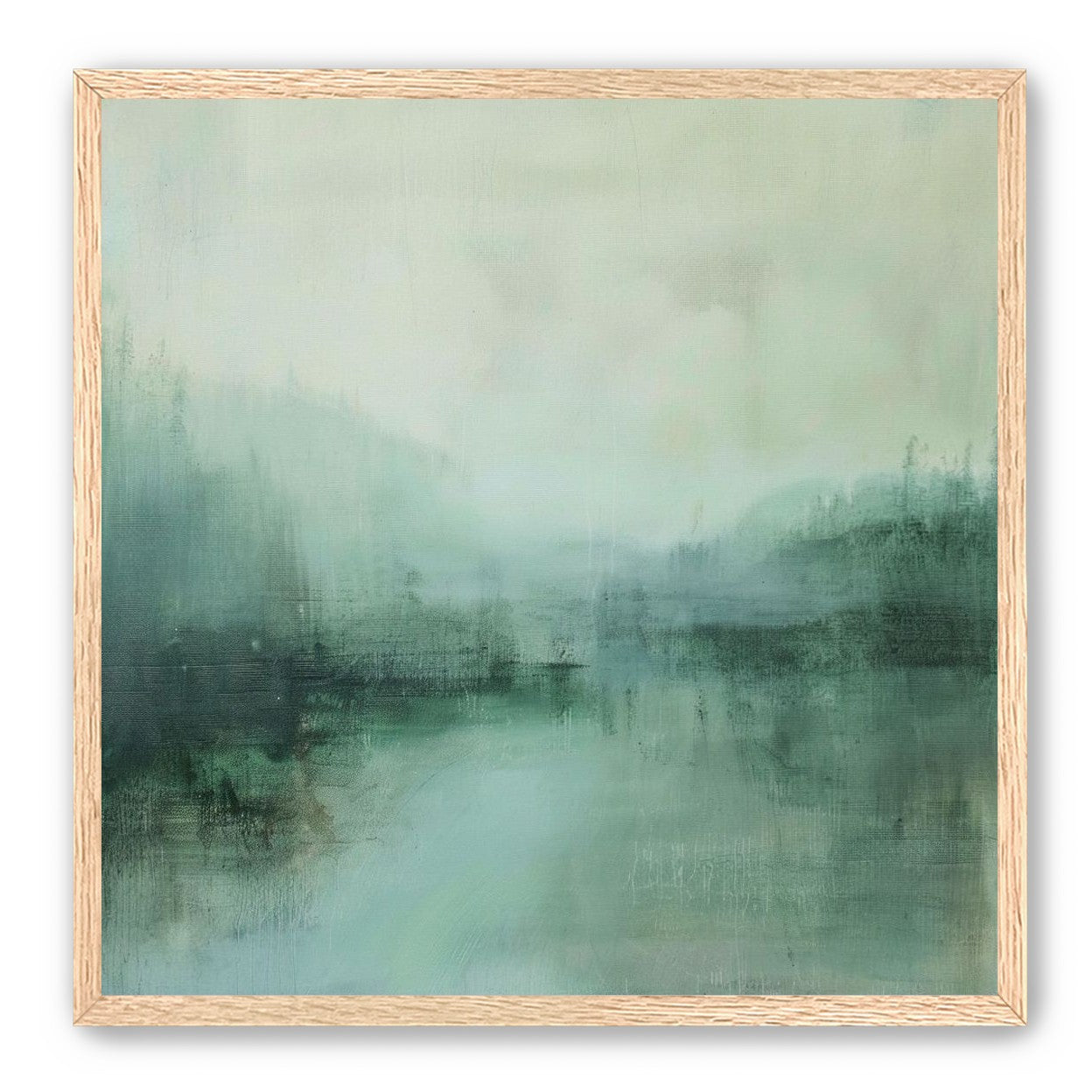 Misty harbor with boats