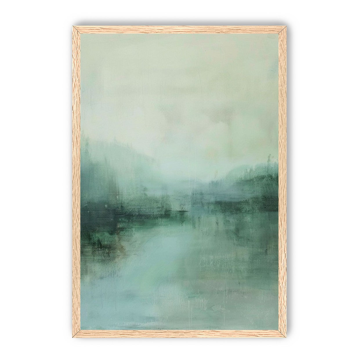 Misty harbor with boats