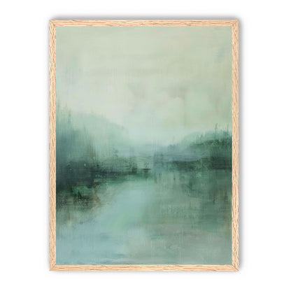 Misty harbor with boats