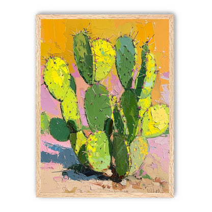 Thick paint on cactus pads
