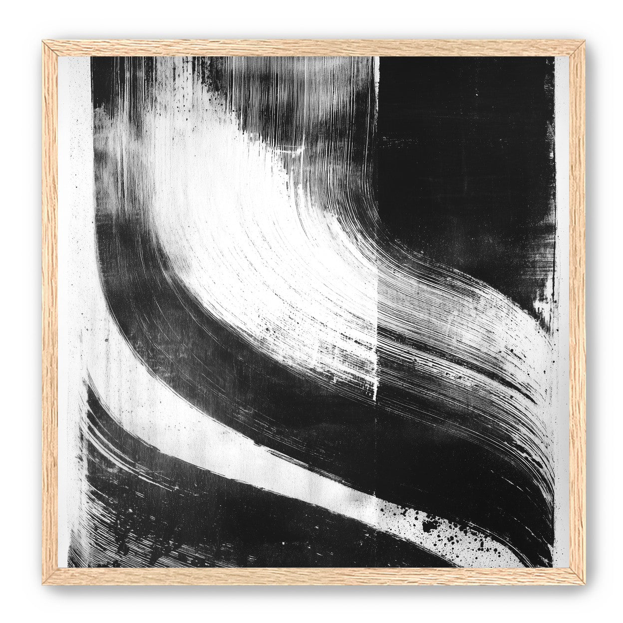 Scraped arcs in black ink