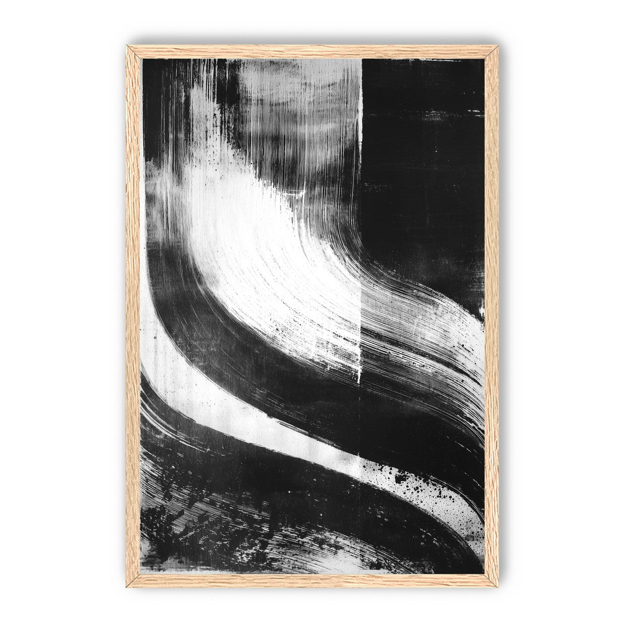 Scraped arcs in black ink