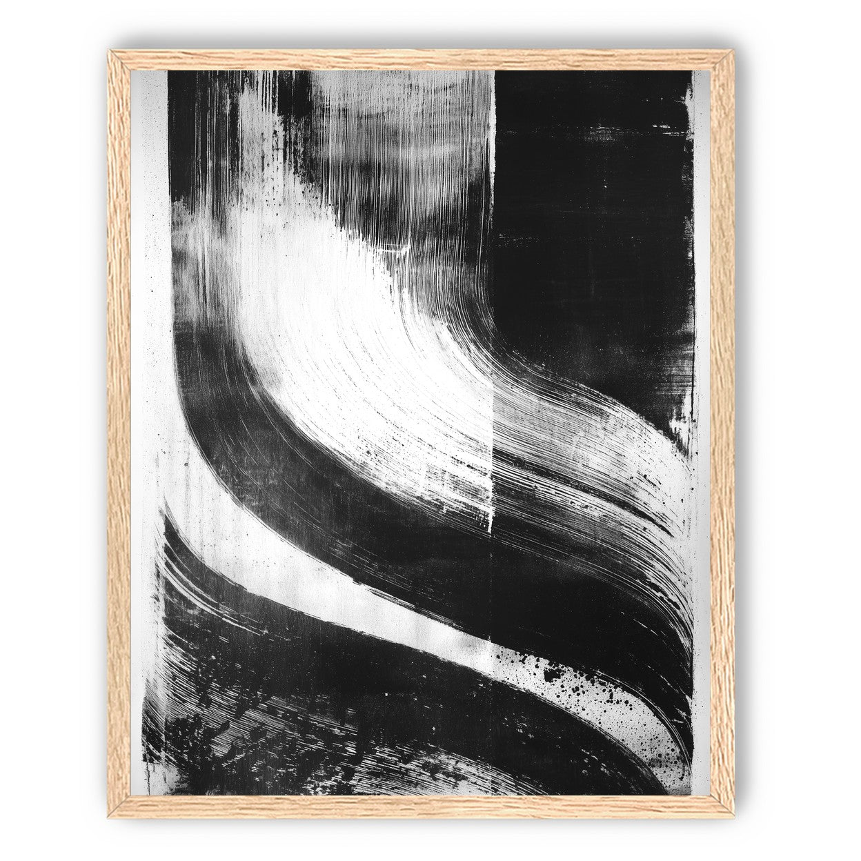 Scraped arcs in black ink
