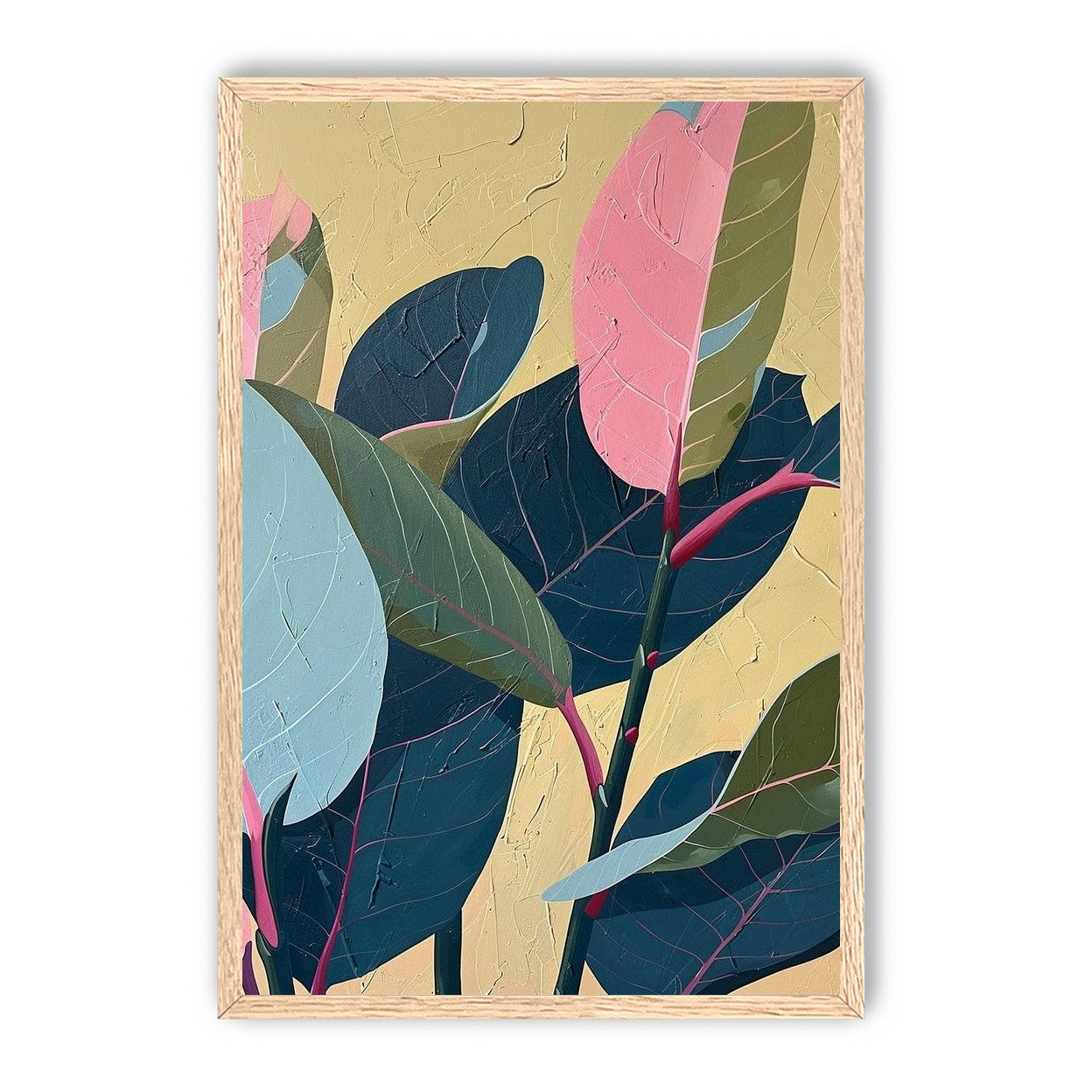 Leaves on cracked plaster