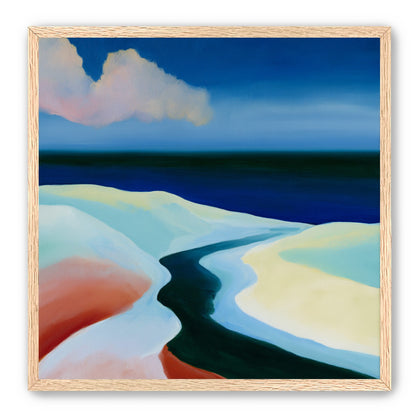 Deep blue over pale dunes