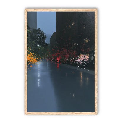 Rainlight on the flowered street