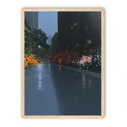 Rainlight on the flowered street