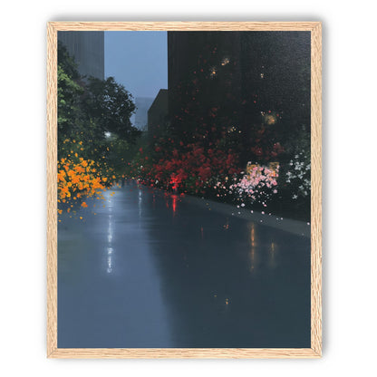 Rainlight on the flowered street