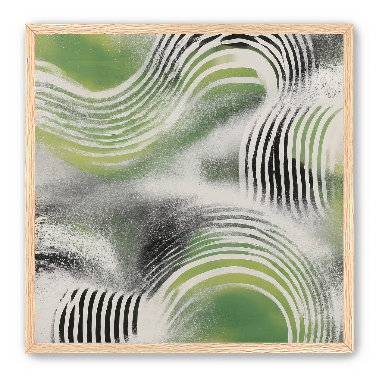 Sprayed green under stripes