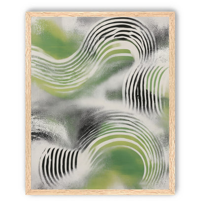 Sprayed green under stripes