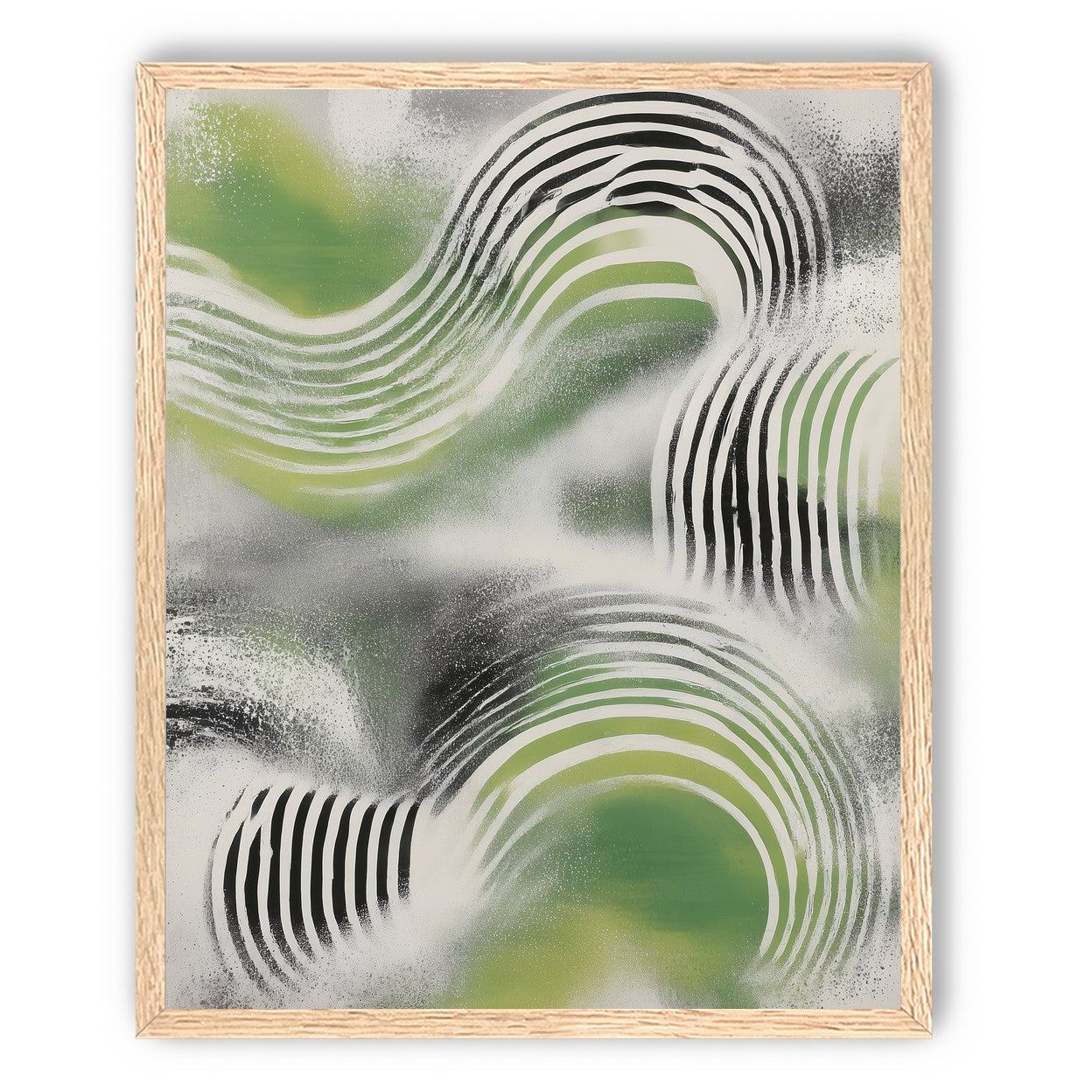 Sprayed green under stripes