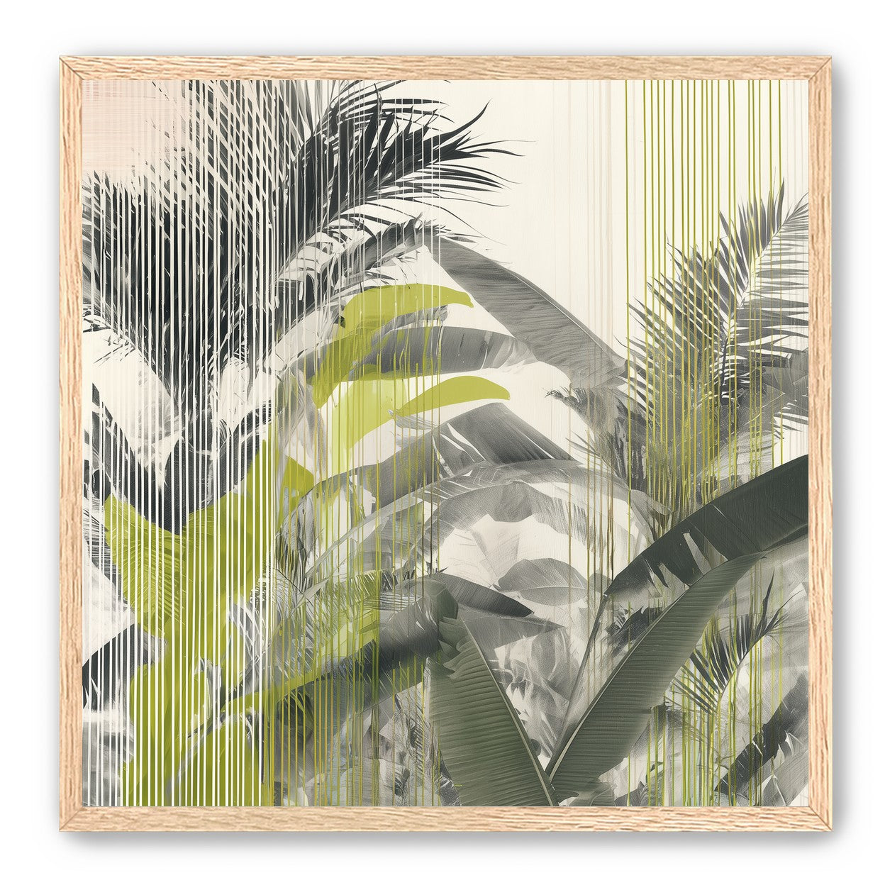 Chartreuse rain through palms