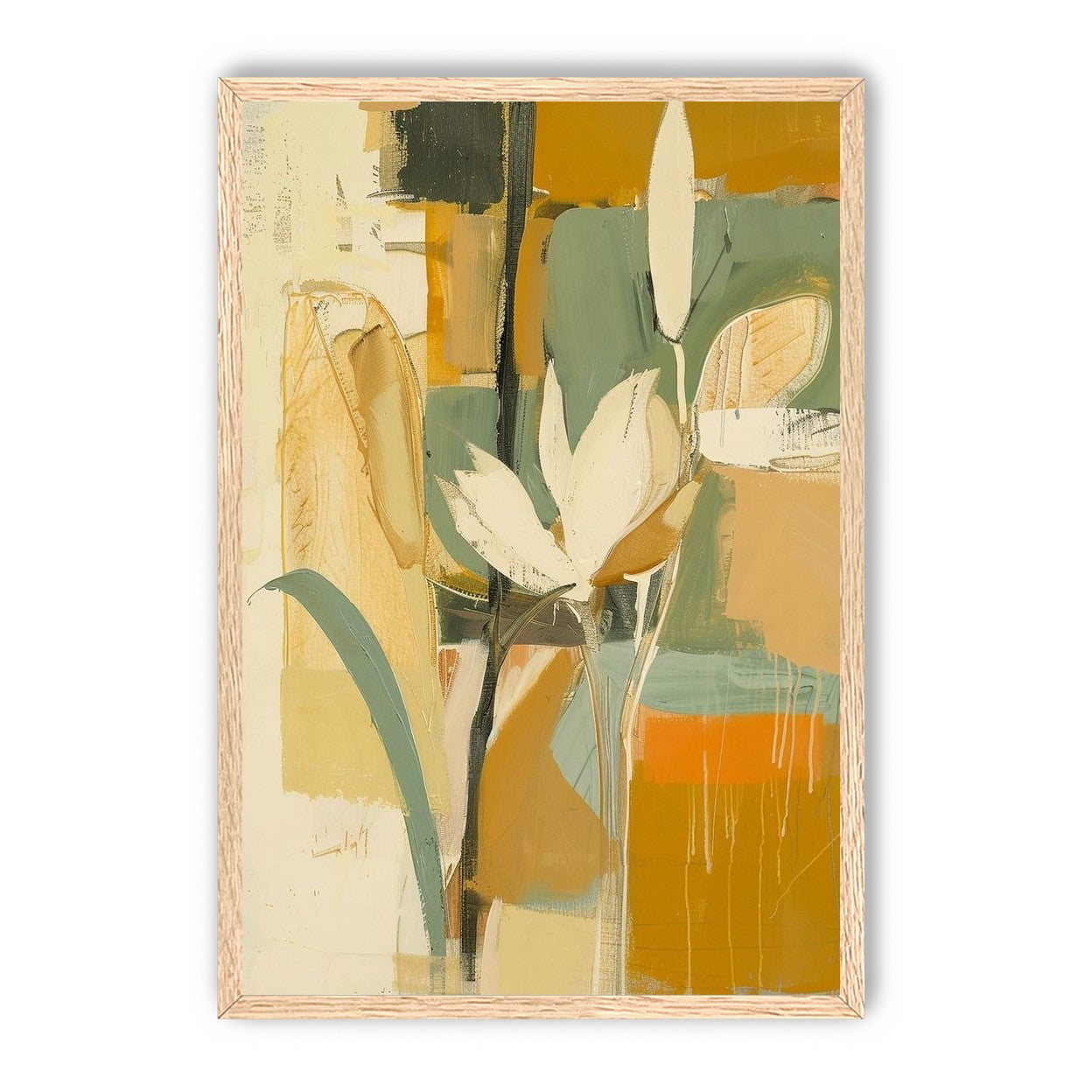 White flower in drifting ochre