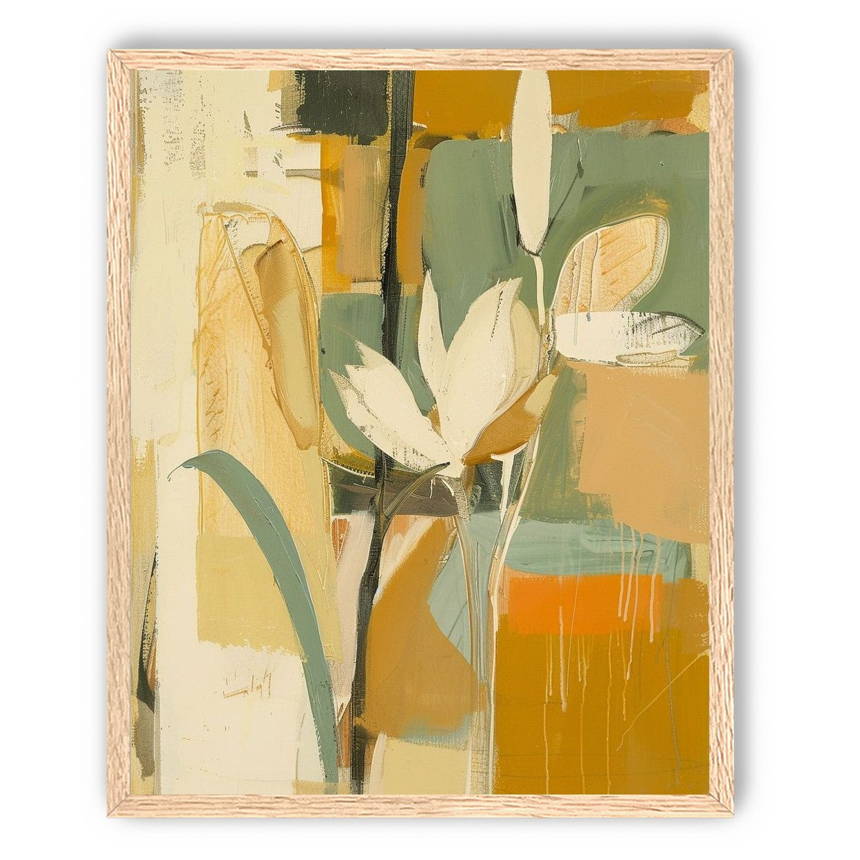 White flower in drifting ochre