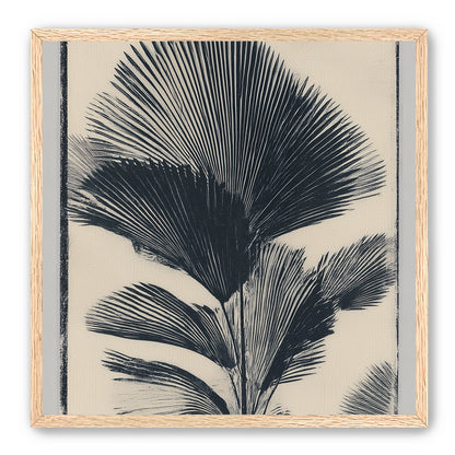 Palm fronds in black ink