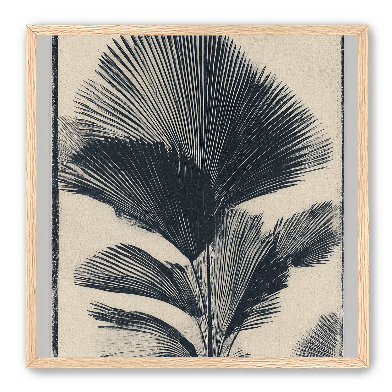 Palm fronds in black ink