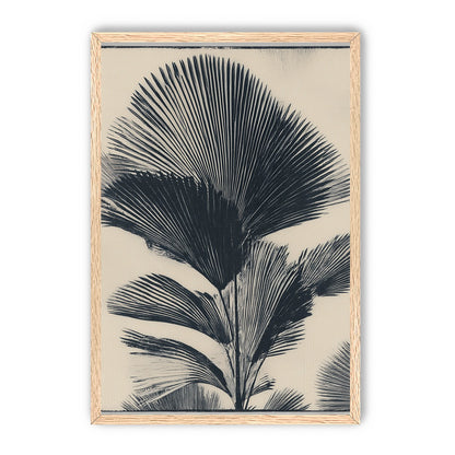 Palm fronds in black ink