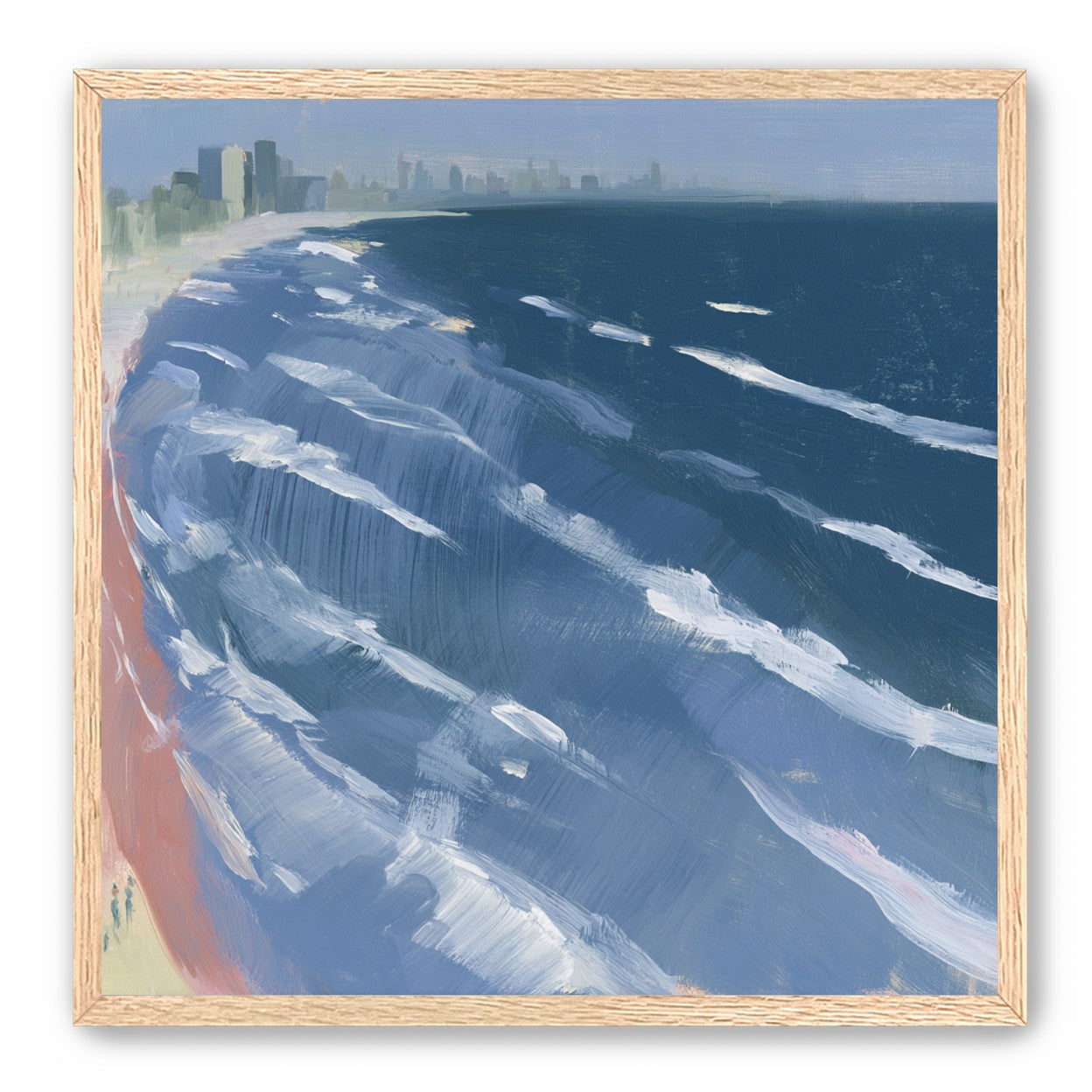 White surf on blue water