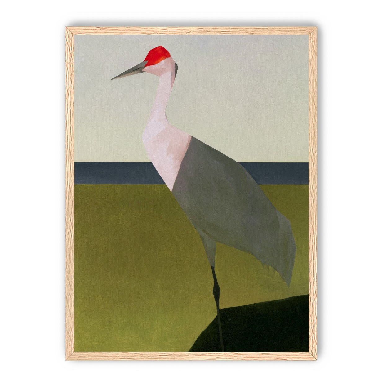 Red crown crane at the shore