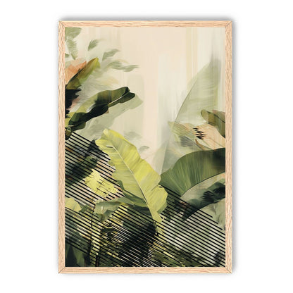 Green leaves over black stripes