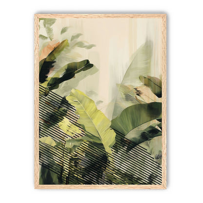 Green leaves over black stripes