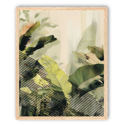 Green leaves over black stripes