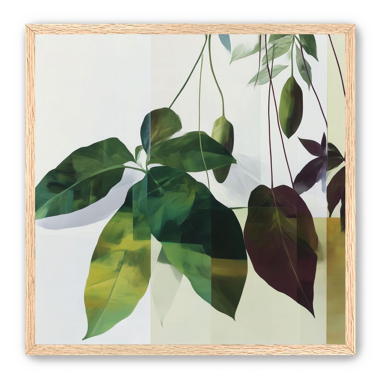 Leaves crossing the pale grid