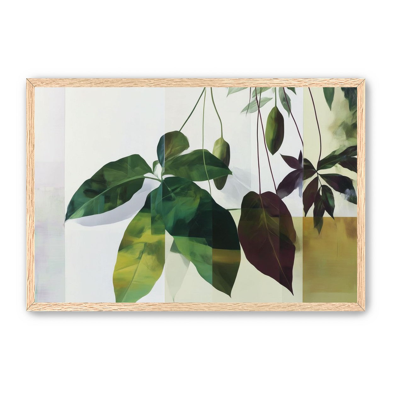 Leaves crossing the pale grid