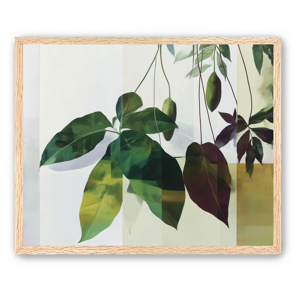 Leaves crossing the pale grid