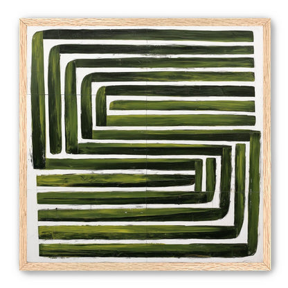 Green maze on white