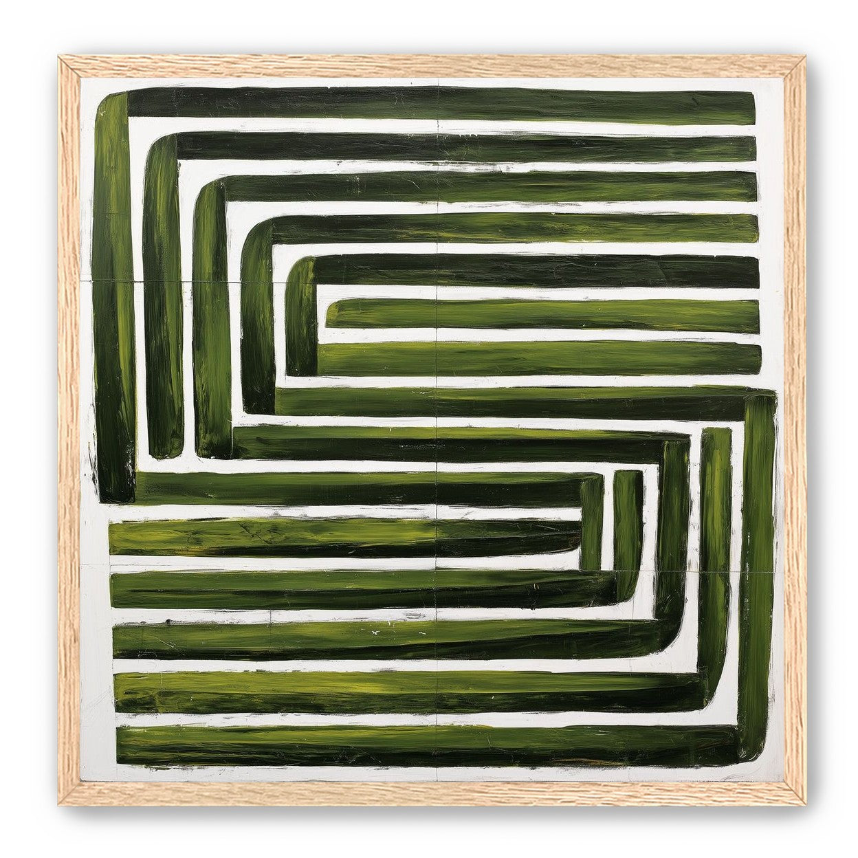 Green maze on white