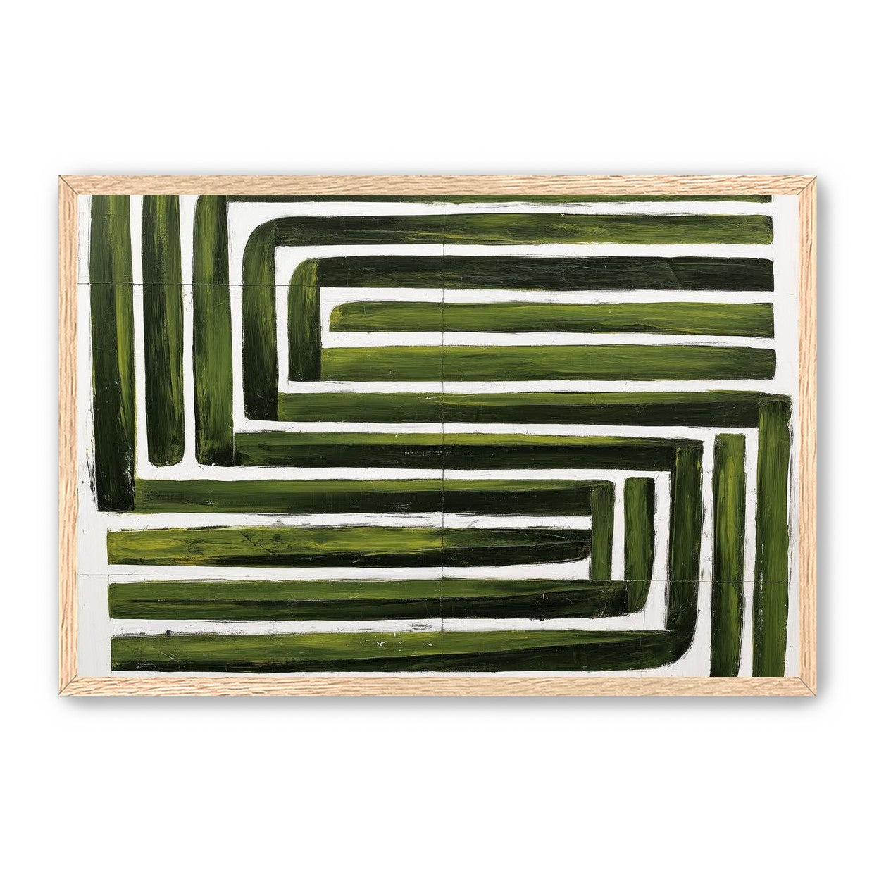 Green maze on white