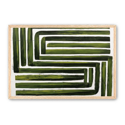 Green maze on white