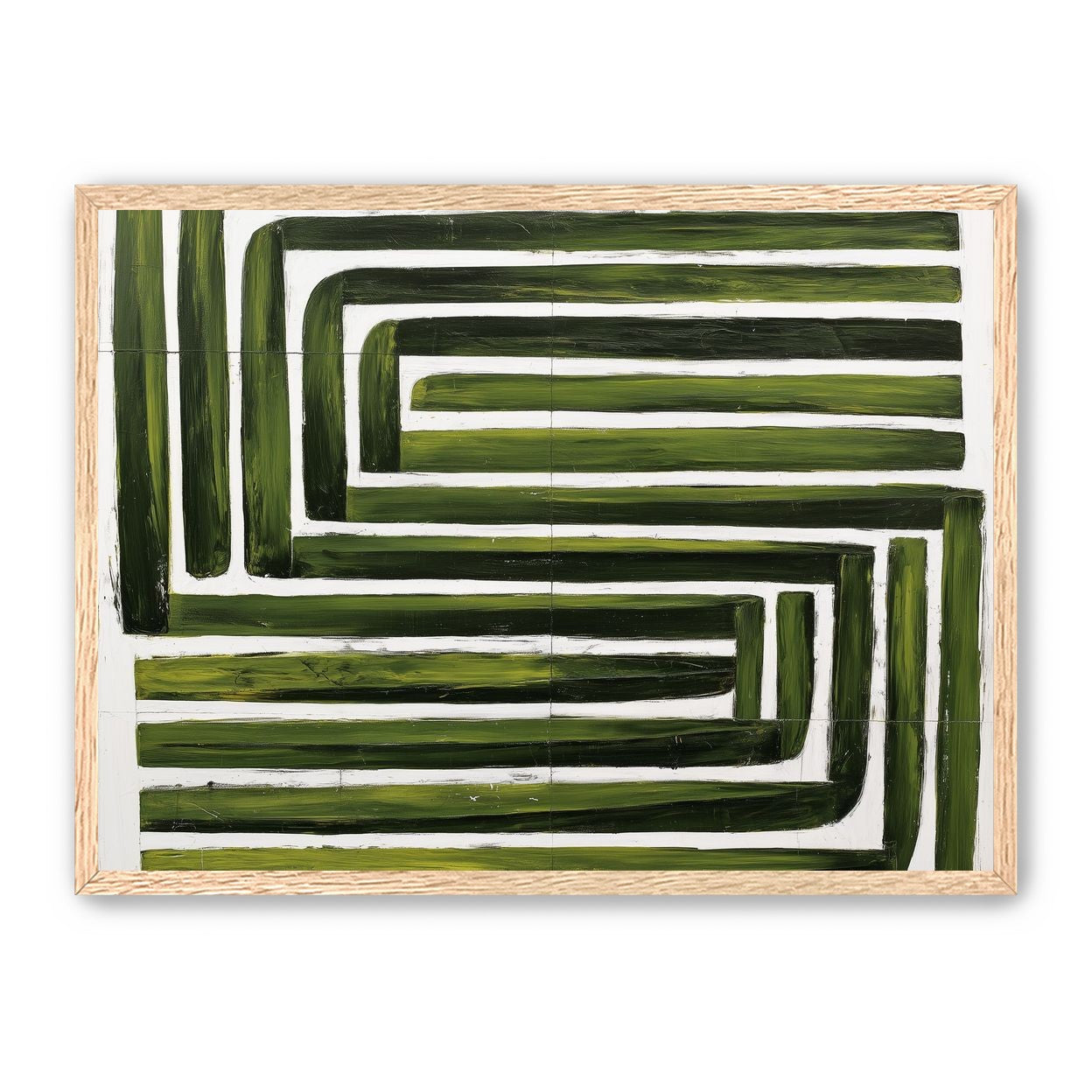 Green maze on white