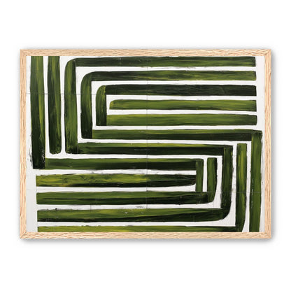 Green maze on white