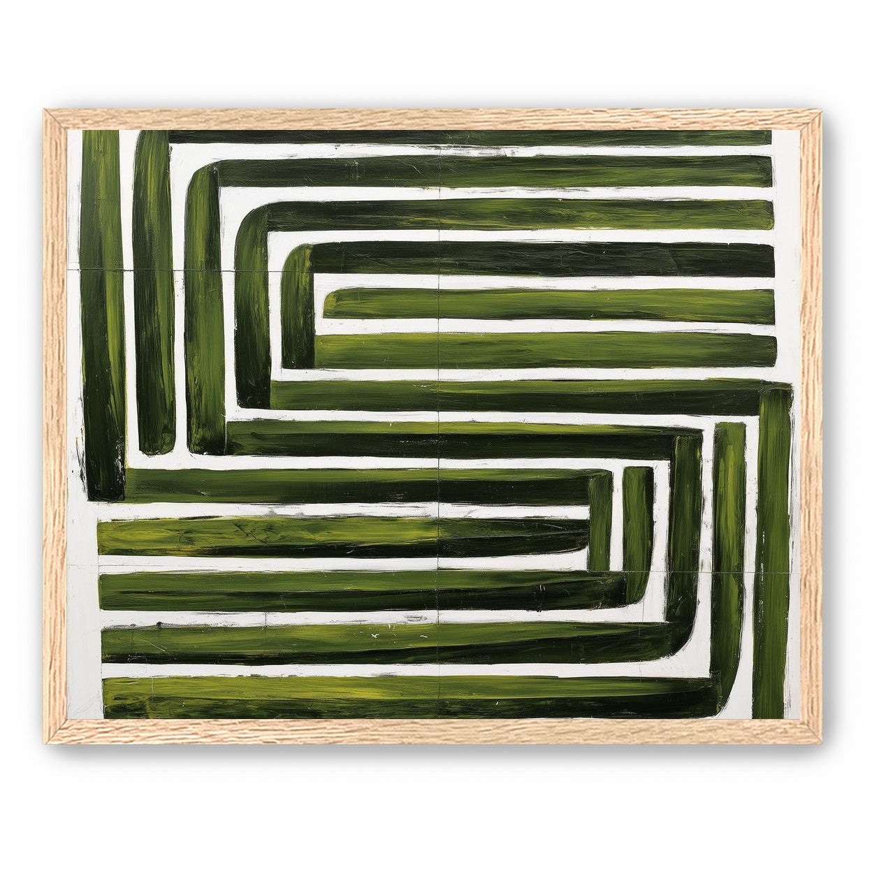 Green maze on white