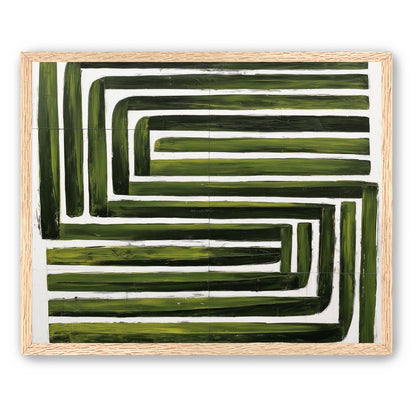 Green maze on white