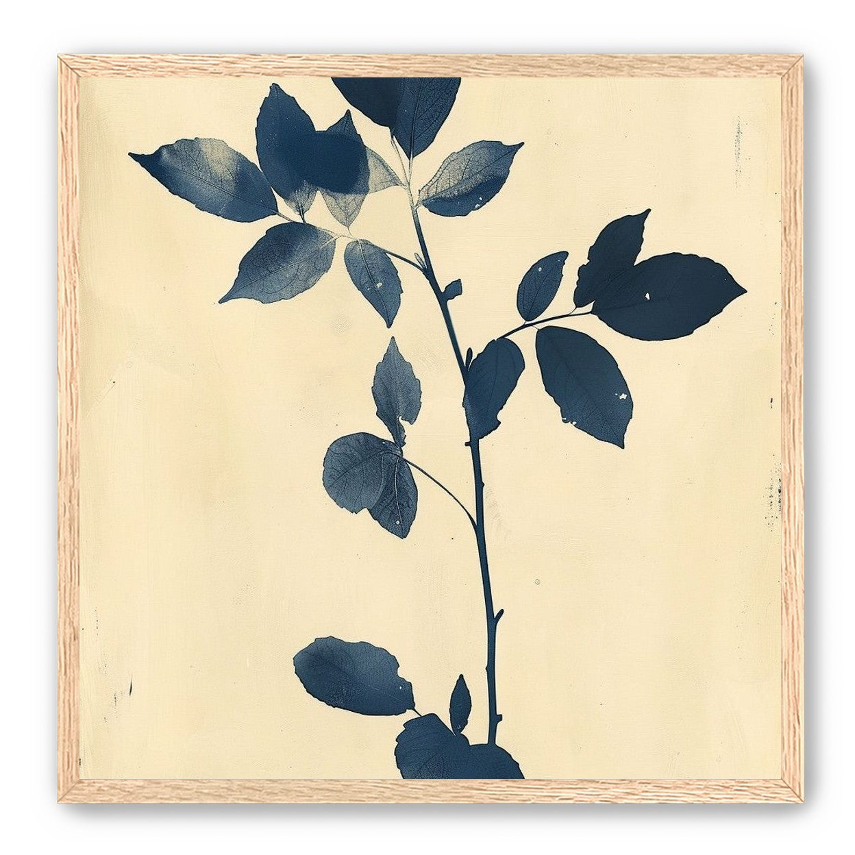 Blue leaves on cream air