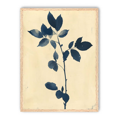 Blue leaves on cream air